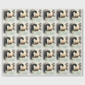 Pinguin Snowball Fight Wrapping Paper Geschenkpapier (Flach)