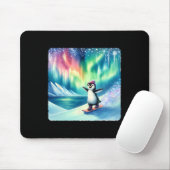Pinguin Snowboarden unter der farbenfrohen Aurora Mousepad (Mit Mouse)