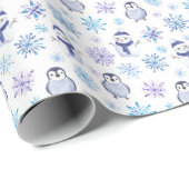 Pinguin Snowflake Weihnachtswrapper Geschenkpapier (Rolleneckpunkt)