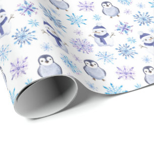Pinguin Snowflake Weihnachtswrapper Geschenkpapier
