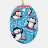 Pinguin-Spaß-Verzierung Keramik Ornament (Hinten)