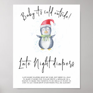 Pinguin - Späte Nachttaucher Poster