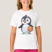 Pinguin spielt Basketball T-Shirt (Vorderseite)