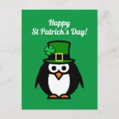 Pinguin St. Patrick's Day Postkarte (Vorderseite)