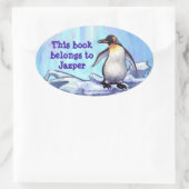 Pinguin Stationery Ovaler Aufkleber (Tasche)