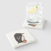 Pinguin Steinuntersetzer (Seitenansicht)