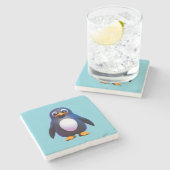 Pinguin Steinuntersetzer (Seitenansicht)