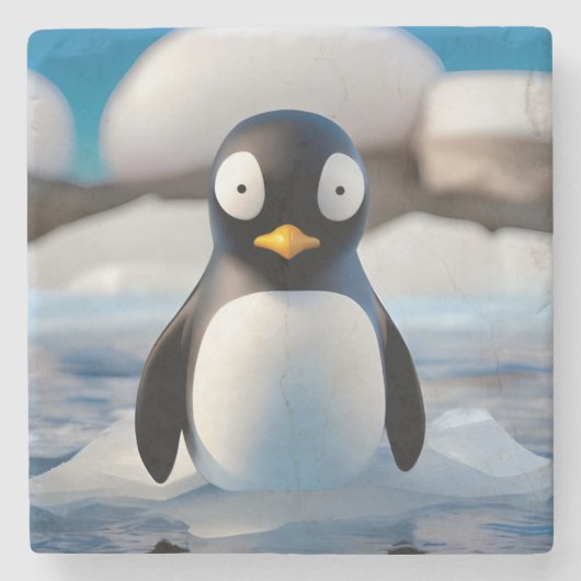 Pinguin Steinuntersetzer (Vorderseite)