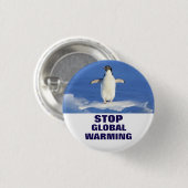 Pinguin stoppt die globale Erwärmung Button (Vorne & Hinten)