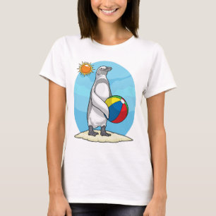 Pinguin-Strand Wasserball Sommer T-Shirt