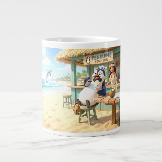 Pinguin Strandbar Jumbo-Tasse (Vorderseite)