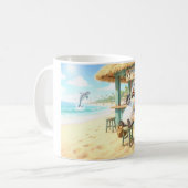 Pinguin Strandbar Kaffeetasse (Vorderseite Links)