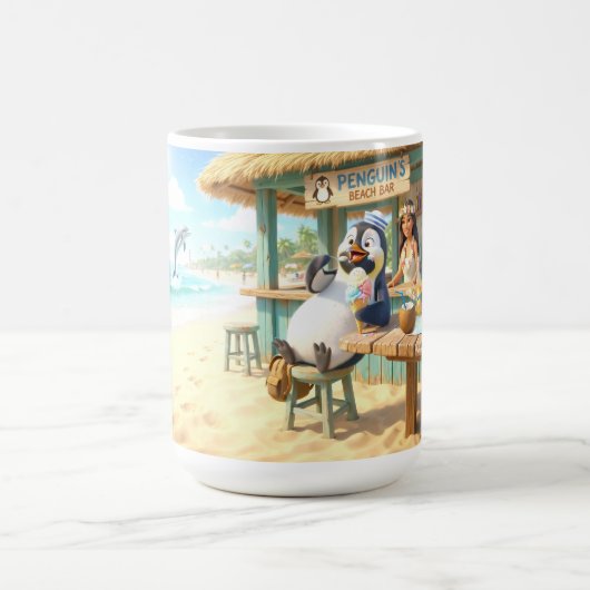 Pinguin Strandbar Kaffeetasse (Mittel)