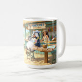Pinguin Strandbar Kaffeetasse (VorderseiteRechts)