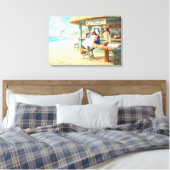 Pinguin-Strandbar Leinwanddruck (Insitu (Schlafzimmer))