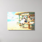 Pinguin-Strandbar Leinwanddruck (Vorderseite)