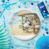 Pinguin-Strandbar Pappteller (Party)