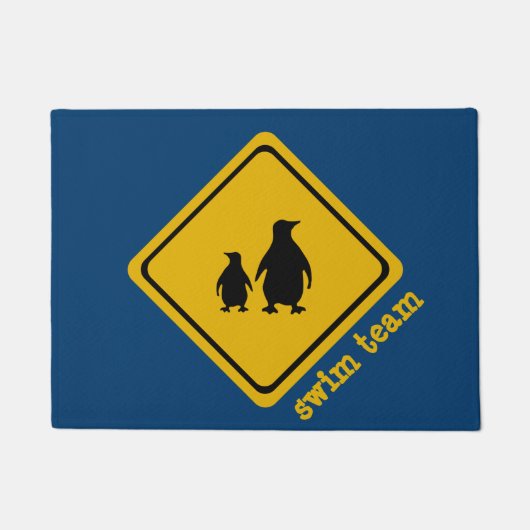Pinguin-Straßenschild - Fußmatte (Vorderseite)