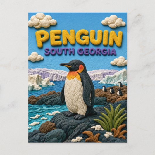 Pinguin Südgeorgien Modern KlayKoo Postkarte (Vorderseite)