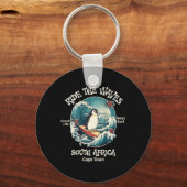 Pinguin surft Wellen Südafrika Cape Cod Surft  Schlüsselanhänger (Vorderseite)
