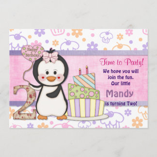 Pinguin-Süsse - Girl Second Einladung