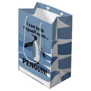Pinguin Süßer Vogel Lustige Geburtstagsfeier Mittlere Geschenktüte