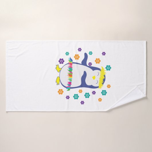 Pinguin tanzt für sein Leben gern Badehandtuch (Badehandtuch)