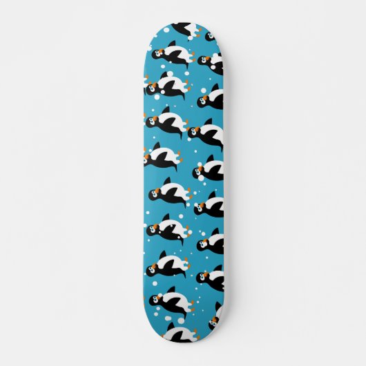 Pinguin-Tapete Skateboard (Vorne)