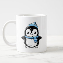 Pinguin-Tasse Süßer Winter | Pinguin mit Hut und