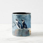 Pinguin-Tasse Zweifarbige Tasse (Mittel)
