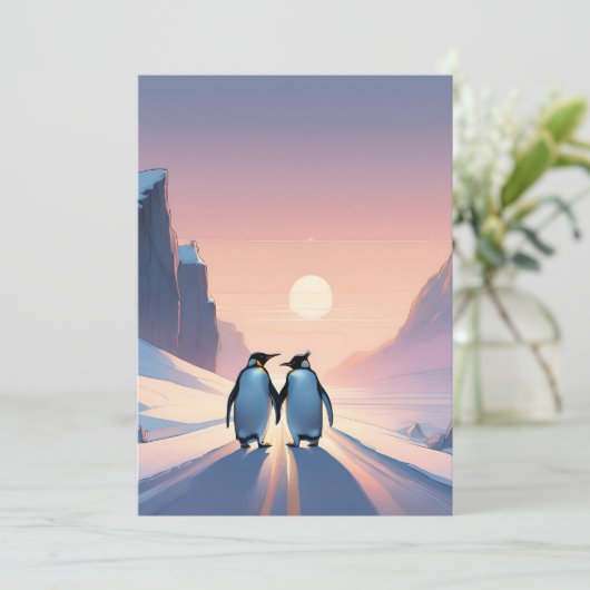 Pinguin Themed Einladung (Stehend Vorderseite)