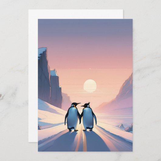 Pinguin Themed Einladung (Vorne/Hinten)