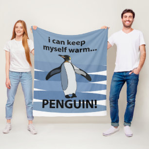Pinguin Tier Vogel Lustig Fleecedecke