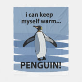 Pinguin Tier Vogel Lustig Fleecedecke (Vorderseite)
