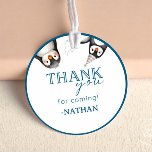 Pinguin Tier Winter Thema Danke Geschenkanhänger