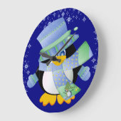 Pinguin Time Wall Clock Große Wanduhr (Winkel)