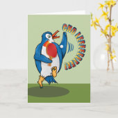 Pinguin Tischtennis Karte (Gelbe Blume)
