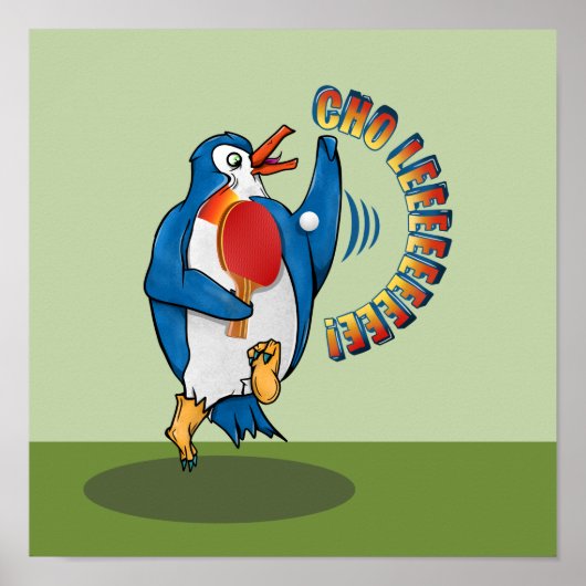 Pinguin Tischtennis Poster (Vorne)