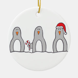 "Pinguin-Trio-" Verzierung Keramik Ornament