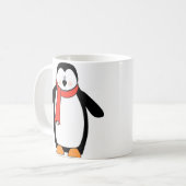 Pinguin ummantelt von Rotem Scarf Kaffeetasse (Vorderseite Links)