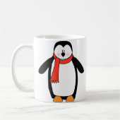 Pinguin ummantelt von Rotem Scarf Kaffeetasse (Links)