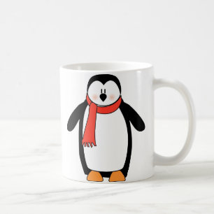 Pinguin ummantelt von Rotem Scarf Kaffeetasse