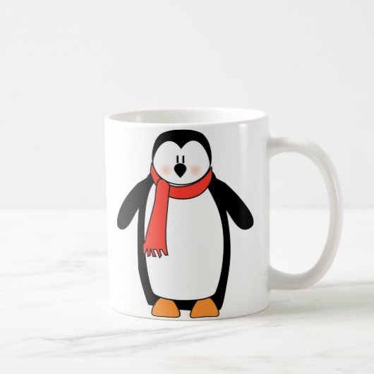 Pinguin ummantelt von Rotem Scarf Kaffeetasse (Rechts)