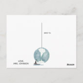 Pinguin und Earth Day Miss You Teacher Postkarte (Rückseite)