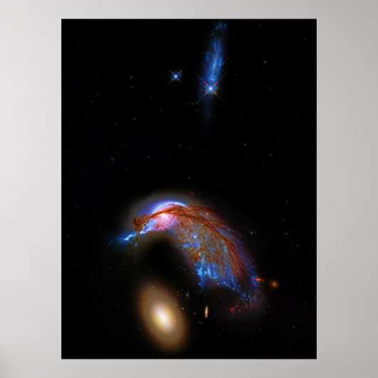 Pinguin und Ei - interagierendes Galaxy Duo, Arp 1 Poster (Vorne)