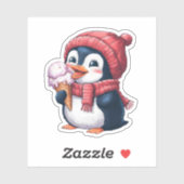 Pinguin und Eiscreme Aufkleber (Blatt)
