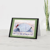 Pinguin und Eskimo Feiertagskarte (Vorderseite)