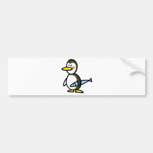 Pinguin und Fische Autoaufkleber (Vorne)