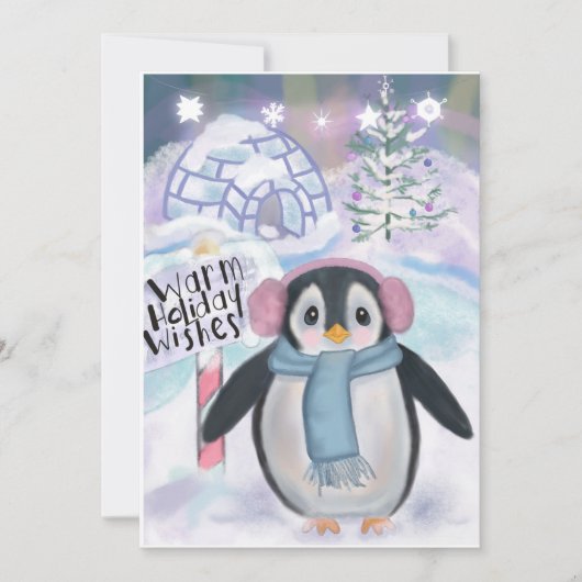 Pinguin und Iglu Northern Lights Scene (Vorderseite)