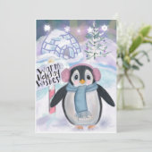 Pinguin und Iglu Northern Lights Scene (Stehend Vorderseite)
